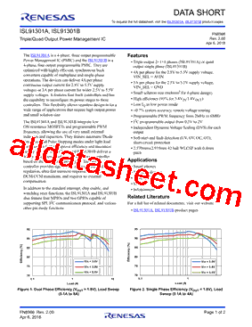 ISL91301A Datasheet PDF - Renesas Technology Corp
