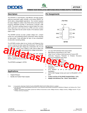 AP3783RCK6TR-G1 Datasheet PDF - Diodes Incorporated