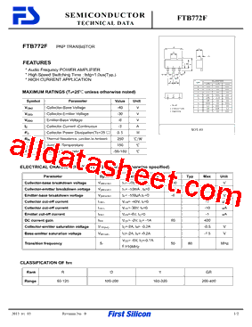 FTB772F Datasheet PDF - First Silicon Co., Ltd
