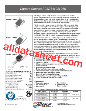ACS754XCB-050 Datasheet PDF - Allegro MicroSystems