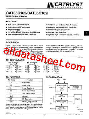 CAT35C102 Datasheet PDF - Catalyst Semiconductor