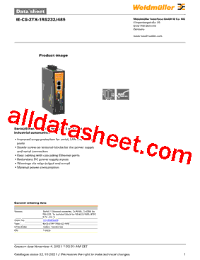 1242080000 Datasheet PDF - Weidmuller