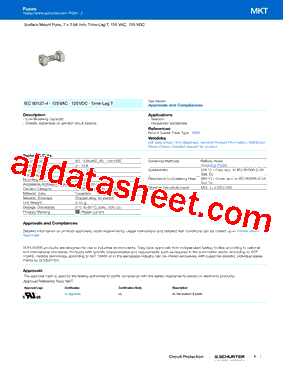 MKT Datasheet PDF - Schurter Inc.