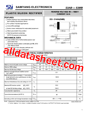 S3JB Datasheet PDF - SAMYANG ELECTRONICS CO.,LTD.