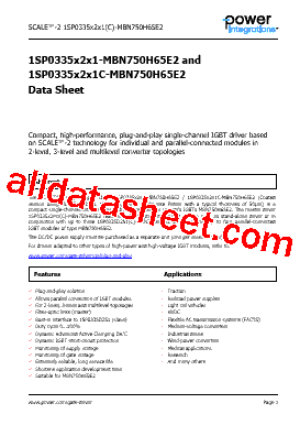 1SP0335X2X1-MBN750H65E2 Datasheet PDF - Power Integrations, Inc.
