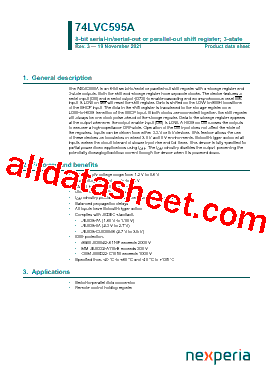 74LVC595A Datasheet PDF - Nexperia B.V. All rights reserved