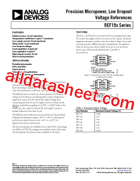 REF191GSZ Datasheet PDF - Analog Devices