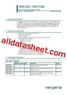 74HCT393D Datasheet PDF - Nexperia B.V. All rights reserved
