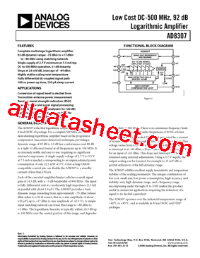 AD8307ARZ-RL7 Datasheet PDF - Analog Devices