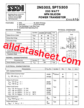 2N5303 Datasheet PDF - Solid States Devices, Inc
