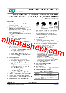 STM32F412RGY3P Datasheet PDF - STMicroelectronics