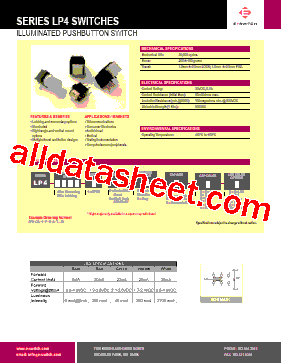 LP4-EE-1-R-W-A-R-R Datasheet PDF - E-SWITCH