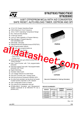 ST6253CB1/XXX Datasheet PDF - STMicroelectronics