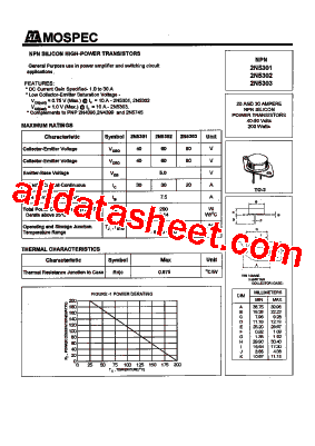2N5303 Datasheet PDF - Mospec Semiconductor