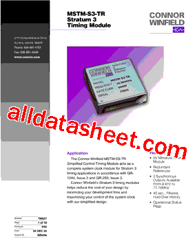 MSTM-S3-TR-1602.048M Datasheet PDF - Connor-Winfield Corporation