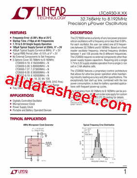 LTC6930 Datasheet PDF - Linear Technology