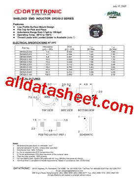 DR350-2-153 Datasheet PDF - Datatronic Distribution, Inc.