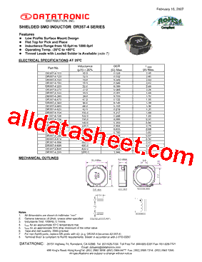DR357-4-123 Datasheet PDF - Datatronic Distribution, Inc.