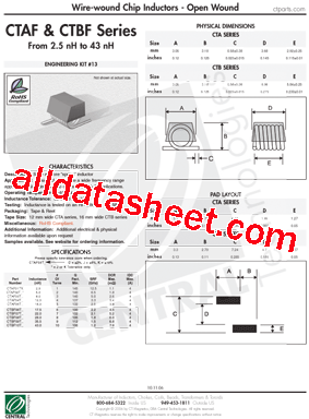 CTAF Datasheet PDF - Central Technologies