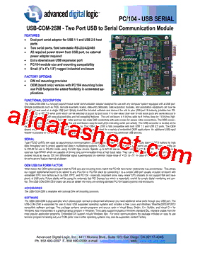 USM-COM-2SM Datasheet PDF - ADL Embedded Solutions