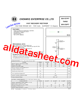 BA157PT Datasheet PDF - Chenmko Enterprise Co. Ltd.