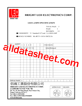 BL-BF331-FA5.8-TBF22.5A Datasheet PDF - BRIGHT LED ELECTRONICS CORP