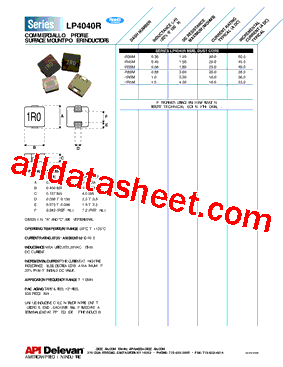 LP404R-R56M Datasheet PDF - API Delevan