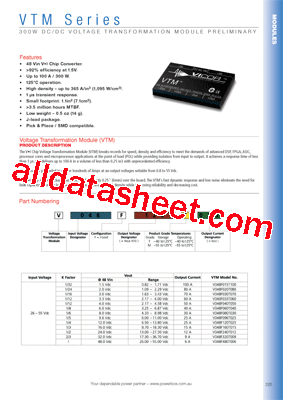 V048F120T025 Datasheet PDF - Powerbox