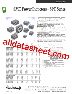 SPT50L-163ML Datasheet PDF - Coilcraft lnc.