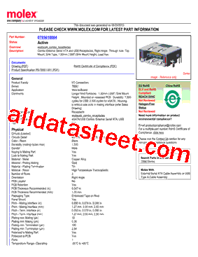 0785610004 Datasheet PDF - Molex Electronics Ltd.