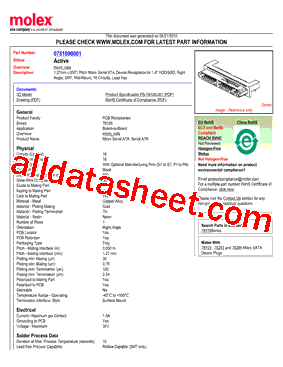 0781090001 Datasheet PDF - Molex Electronics Ltd.