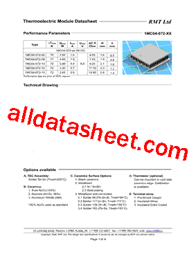 1MC04-072-05 Datasheet PDF - RMT Ltd.