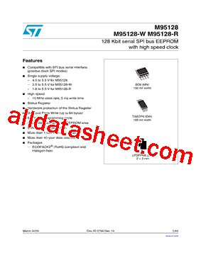 M95128-RMB6P/PC Datasheet PDF - STMicroelectronics