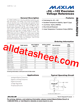 REF01CESA Datasheet PDF - Maxim Integrated Products