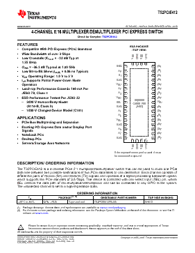 TS2PCIE412RUAR Datasheet PDF - Texas Instruments