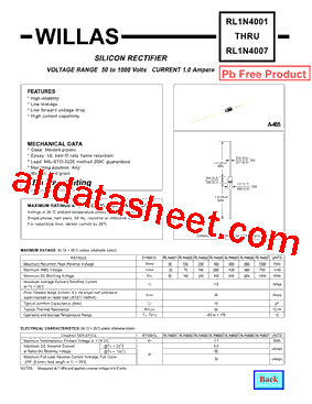 RL1N4001 Datasheet PDF - WILLAS ELECTRONIC CORP