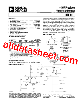 REF01AZ Datasheet PDF - Analog Devices