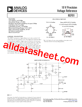 REF01CJ Datasheet PDF - Analog Devices