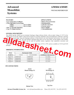 AMS04AN Datasheet PDF - Advanced Monolithic Systems