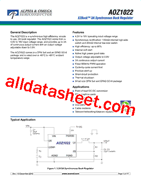 AOZ1022DI Datasheet PDF - Alpha & Omega Semiconductors