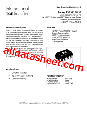 PVT322AS Datasheet PDF - International Rectifier