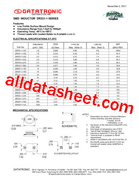 DR331-1 Datasheet PDF - Datatronic Distribution, Inc.