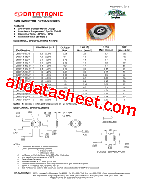 DR331-5 Datasheet PDF - Datatronic Distribution, Inc.