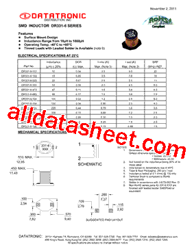 DR331-6 Datasheet PDF - Datatronic Distribution, Inc.