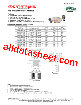 DR353-4 Datasheet PDF - Datatronic Distribution, Inc.