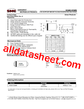 S3JB Datasheet PDF - Sangdest Microelectronic (Nanjing) Co., Ltd