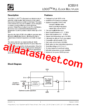 ICS511MI Datasheet PDF - Integrated Circuit Systems