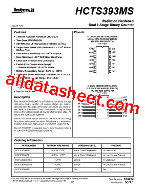 HCTS393D Datasheet PDF - Intersil Corporation