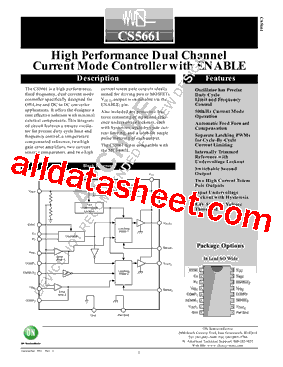 CS5661EDW16 Datasheet PDF - ON Semiconductor