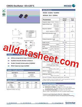 MCSO2/CE Datasheet PDF - Golledge Electronics Ltd